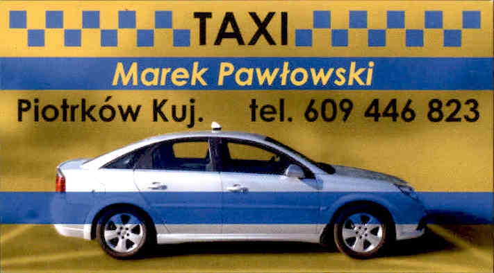 TAXI Piotrków Kujawski Marek Pawłowski FIRMA "MAR-TAX" 